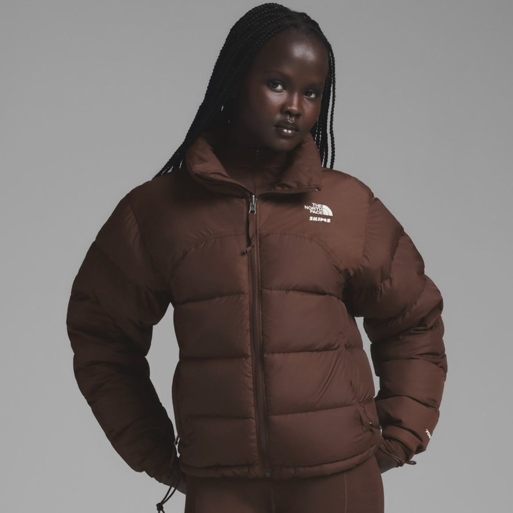 THE NORTH FACE X SKIMS 2000 NUPTSE PUFFER COAT COCOA SIZE XXS